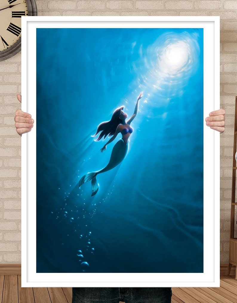 El cartel de la sirenita película cartel arte hogar Etsy
