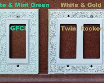 Budding Vines Art Deco Light Switch, Rocker Style Light Switch, Victorian Light Switch Plate, Shabby Chic Cover Plate