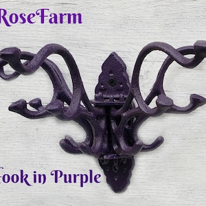 Five Arm Hook Shabby Chic Cast Iron 5 arm Hook