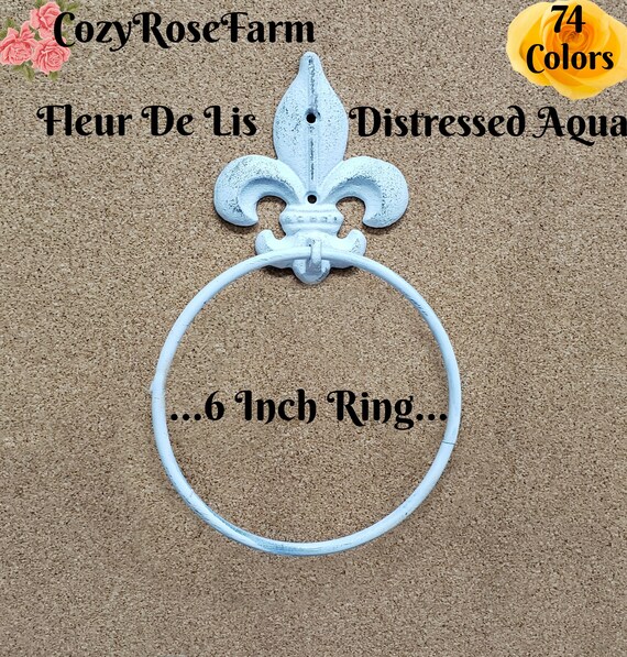 Fleur De Lis Towel Ring In Aqua To Liven Up The Bathroom Etsy