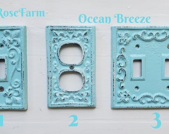 Light Switch Cover , Light Switch Plate, Shabby Chic Cover Plate , Custom Cover Plate