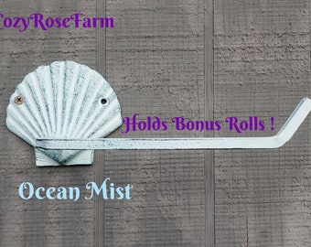 Starfish , Sea Shell Toilet Paper Holder, Towel Hook for the Nautical Beach Bathroom