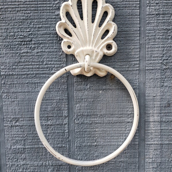 thumbnail image 2 of Victorian Cast Iron Towel Ring – Brown Matte Finish, Wall Mounted For Bathroom Or Rustic Decor – Eclecic Cabinet Knobs 2 of 3