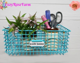 Wall mount Wire Basket,Chicken Wire Basket , Storage Basket , bathroom decor or pantry for Farmhouse , Rustic and Shabby Chic designing