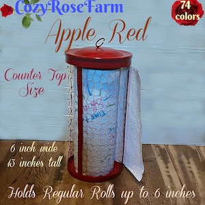 Metal Paper Towel Holder Kitchen Decor in Red