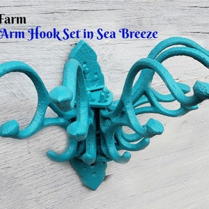 Five Arm Hook Shabby Chic Cast Iron 5 arm Hook