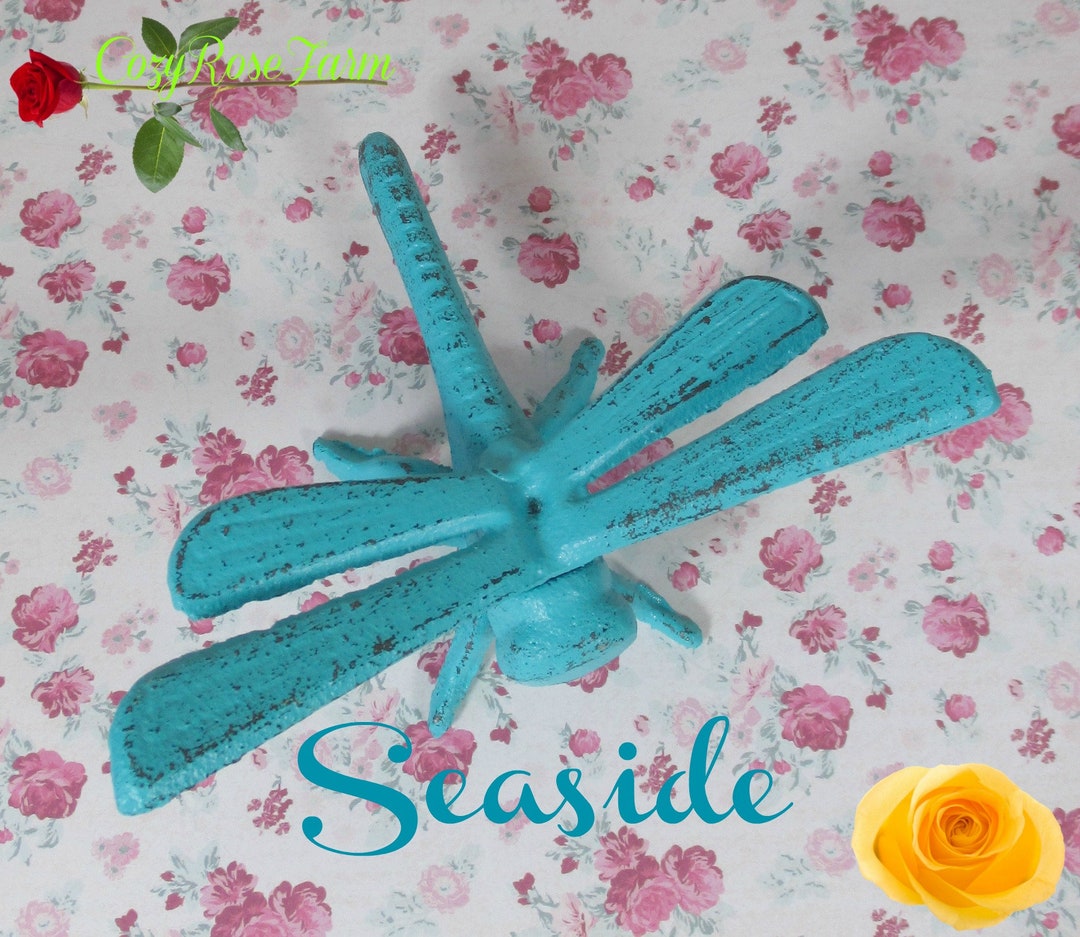 Seaside Turquoise Cast Iron Dragonfly Paperweight Etsy