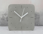 Square Concrete Clock, Modern Mantel Clock, Jesmonite Clock, Minimalist Clock, Desk Clock, Grey Clock, Small Concrete Clock, Gifts for home