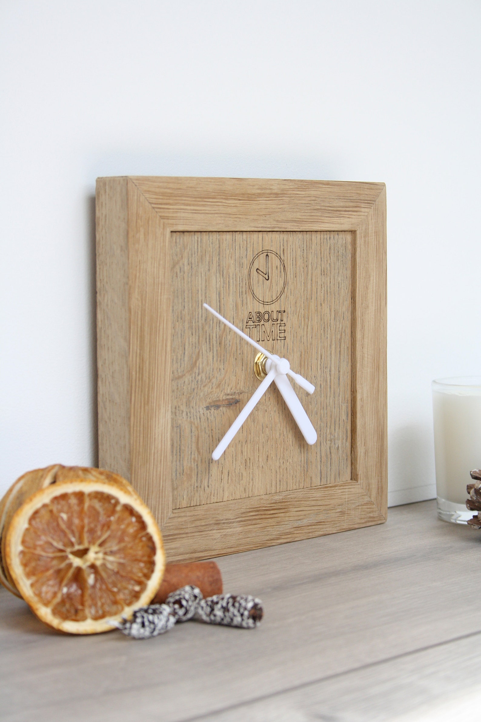 Square Wooden Clock Upcycled Square Oak Clock Reclaimed Wood Etsy UK