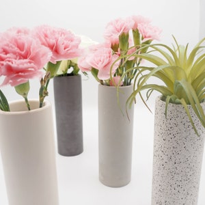 Cylindrical Concrete Vase, Table Centre-piece, Jesmonite Flower Pot, New Home Gift, Dressing Table Ornaments