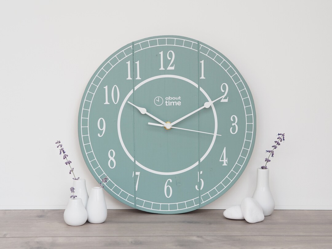 Wooden Wall Clock, Farmhouse Kitchen Clock, Arabic Numeral Clock