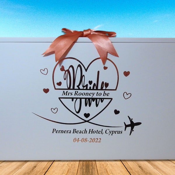 Wedding Dress Box for Plane, Personalised Bridal Dress Box Storage, Hand Luggage Bride Dress Box for Destination Wedding, Acid Free Tissue