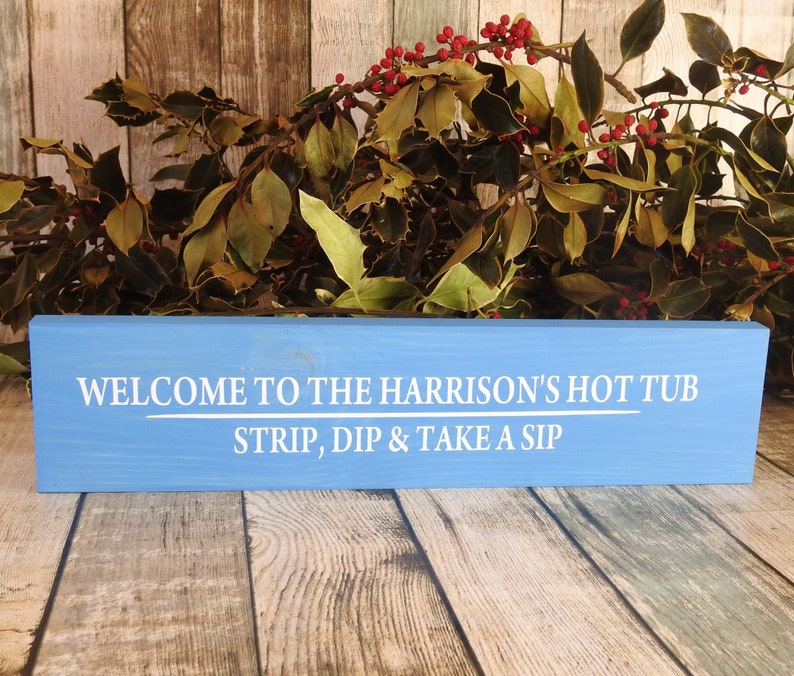 Hot Tub Sign Personalised Jacuzzi Tub Add Your Name Text Etsy UK