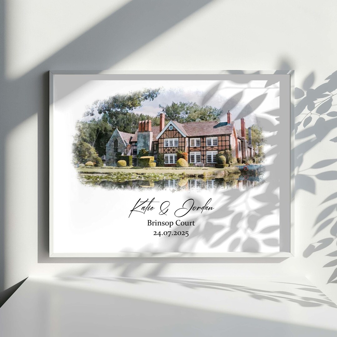 Wedding Venue Watercolour Digital File, Wedding Venue Watercolor Print ...