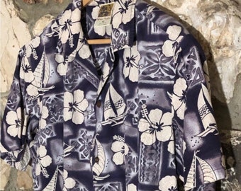 Jade Fashions Inc Mens Hawaiian Creme Brown Tattoo Aloha Shirt