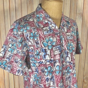 Vintage Aloha Shirt, Reverse Print with Tropical Graphics, Made in Hawaii by Kolekole