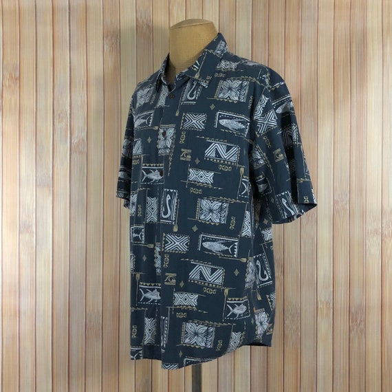 Hawaiian Shirt from Quiksilver, Size 2XLarge, Blu… - image 7