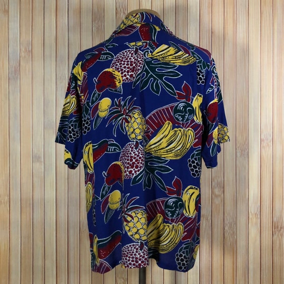 Hawaiian Shirt, Size Large, Blue with Tropical Fr… - image 5