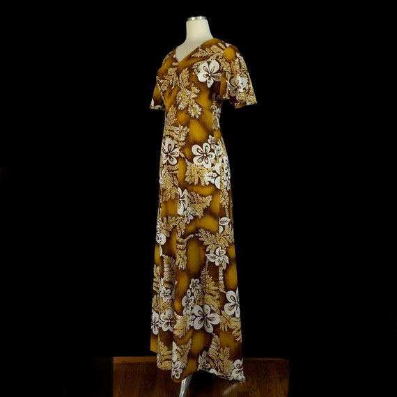 Vintage Hawaiian Maxi Dress, Tag Size 10 (modern … - image 2