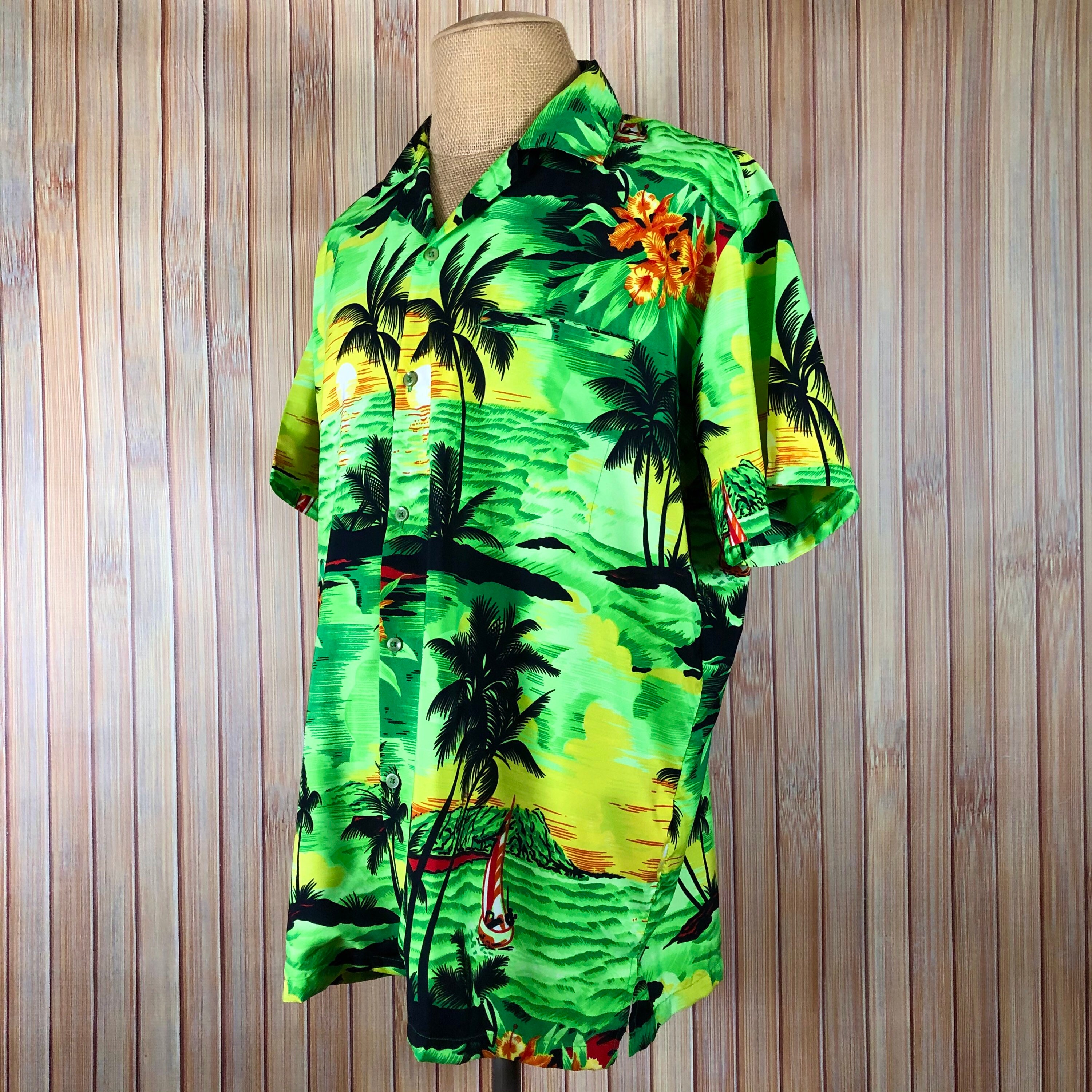 Vibrant Hawaiian Shirt Size XLarge Sunsets and Tropical | Etsy