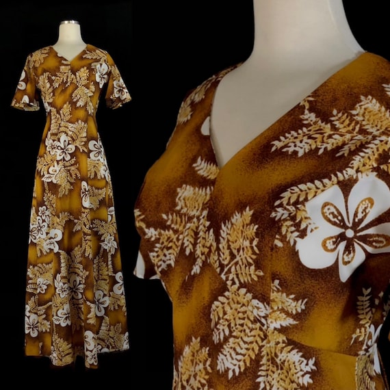 Vintage Hawaiian Maxi Dress, Tag Size 10 (modern … - image 1