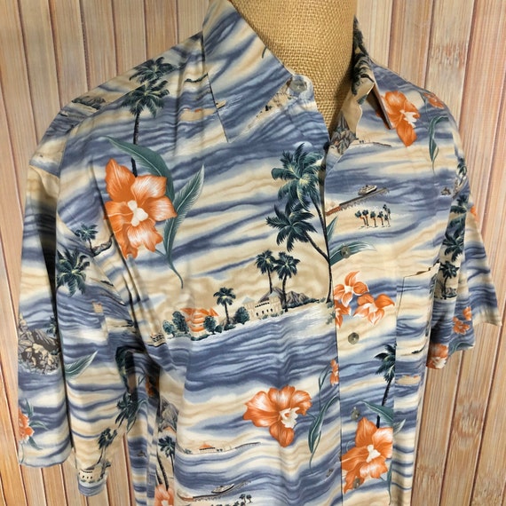 Throwback Hawaiian Shirt, Classic Print, Size LT … - image 1