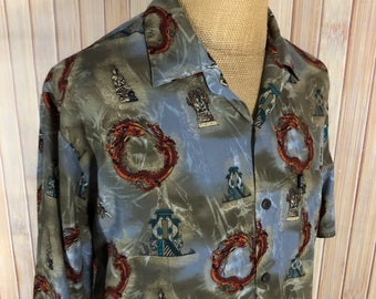 Vintage Hawaiian Shirt Jacko California Pineapple Graphic Rayon