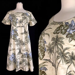 Hawaiian Dress, Size Medium, Tropical Island Graphics, Made in the USA