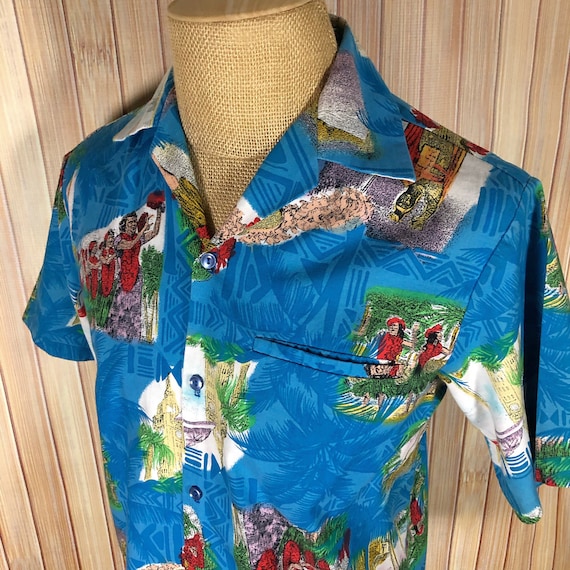 Vintage Hilo Hattie Hawaiian Shirt Size 