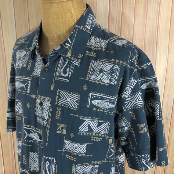 Hawaiian Shirt from Quiksilver, Size 2XLarge, Blu… - image 9