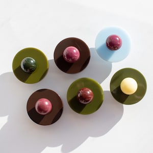 Set of 6 Resin Cabinet Knobs – Modern Round & Sphere Shapes (B-Grade)