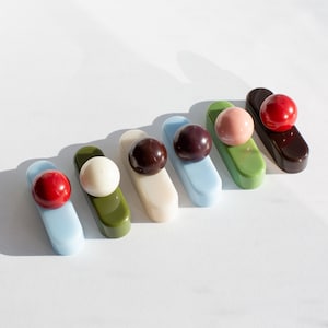 Set of 6 Resin Cabinet Knobs – Modern Oval & Sphere Shapes (B-Grade) vol4