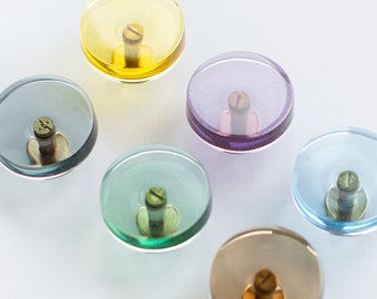 Clear simple / see-through colorful modern cabinet knobs for bedroom, living room, nursery dresser