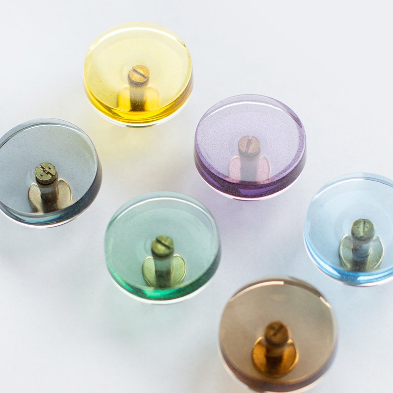 Clear simple / see-through colorful modern cabinet knobs for bedroom, living room, nursery dresser image 1