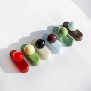 Set of 6 Resin Cabinet Knobs – Modern Oval & Sphere Shapes (B-Grade) vol1
