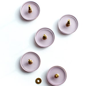 Set of 5 Pink / purple see-through colored furniture knobs, minimalistic modern, clear pulls image 3