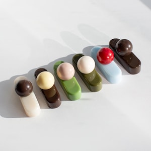 Set of 6 Resin Cabinet Knobs – Modern Oval & Sphere Shapes (B-Grade) vol5
