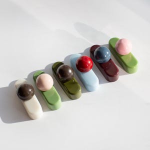 Set of 6 Resin Cabinet Knobs – Modern Oval & Sphere Shapes (B-Grade) vol2