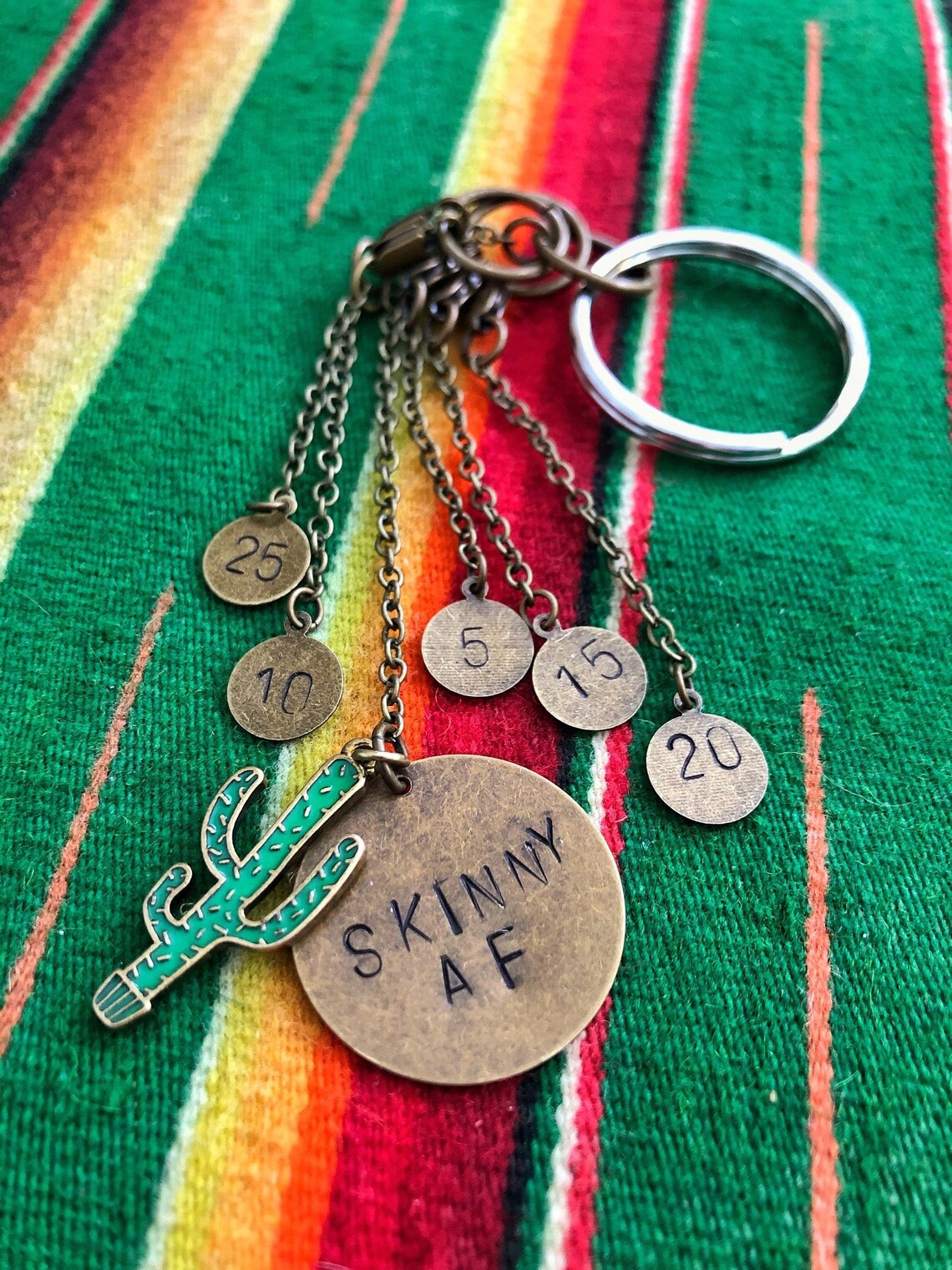 Skinny AF weight loss keychain personalized journey weight Etsy