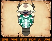 Appa Svg Avatar The last Airbender Starbucks Logo Anime Silhouette File For Cricut Design Space Cut Files Cuttable