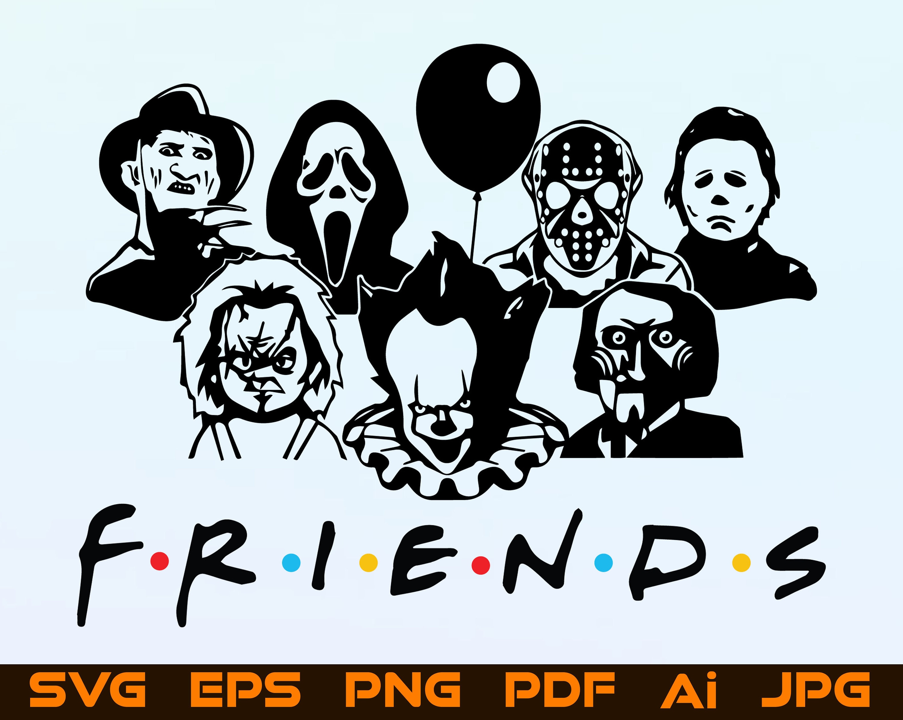 Halloween Horror Movie Killers Friends SVG Scary Horror Squad | Etsy