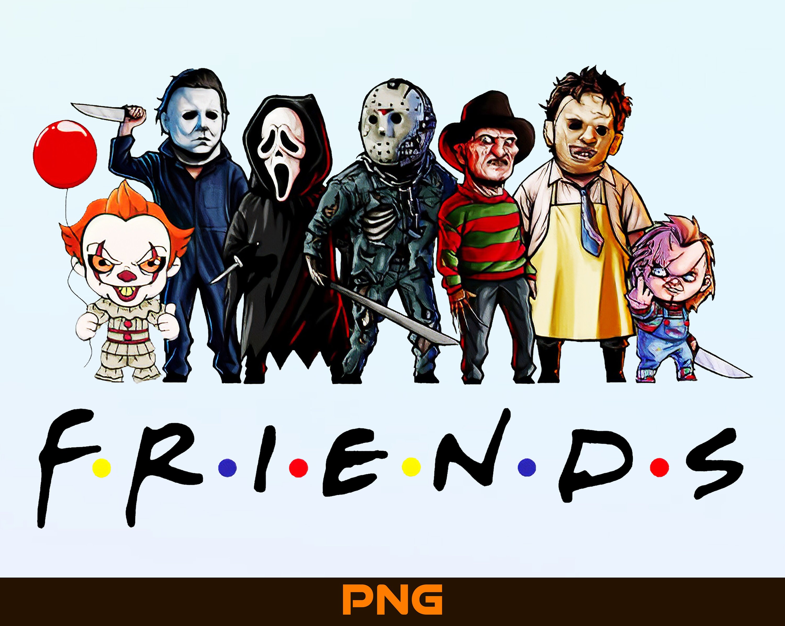 Horror Movie Killers Scary Friends Png Happy Halloween Horror Etsy