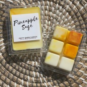 Handgefertigter Wachsmelt mit Ananas und Salbei – Süße Ananas trifft Kräutersalbei – ein fruchtiger, sauberer Duft für entspannende Vibes