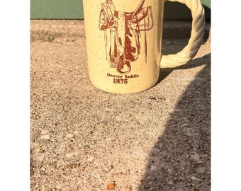 VANDOR AMERICAN FRONTIER Ceramic Mug, Vintage 1992 Cup, Cowboy Riding Horse  and Steer Head Graphics, Rope Shaped Handle, Western Cowboy Mugs - Etsy