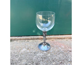 Copa de vino Brighton Celebration con tallo plateado y cristal