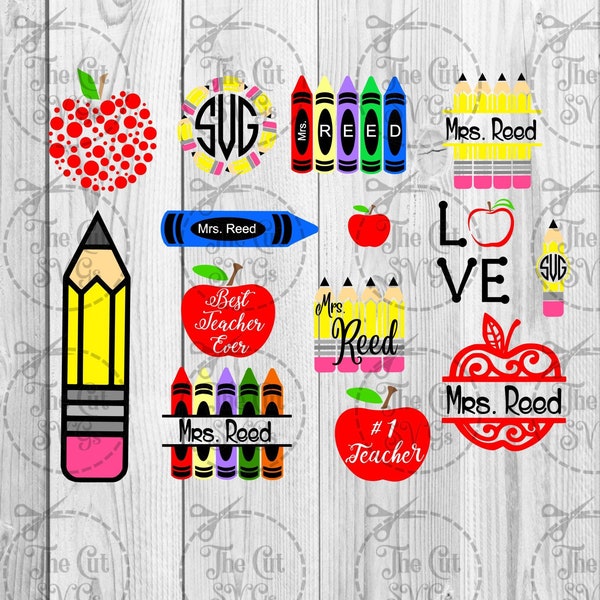 Teacher SVG, School SVG, Pencil SVG, Apple svg, Before After School, Cricut Silhouette Svg