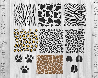 Animal Prints svg, Leopard Print Svg, Cow Print Svg, Tiger Print Svg, Zebra Print Svg, Animal Print SVG, Cricut Silhouette  Instant Download
