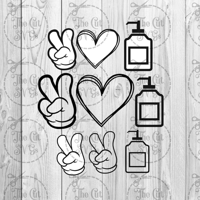 Download Peace Love SVG Hand Peace Sign SVG Hand Drawn Heart Svg | Etsy