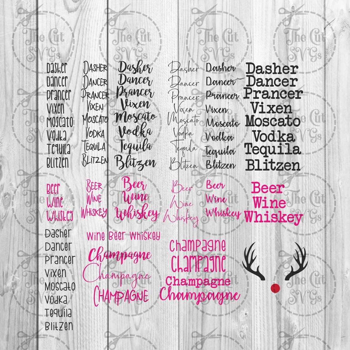 Rentier Namen SVG Rentier Alkohol SVG Weihnachten SVG | Etsy