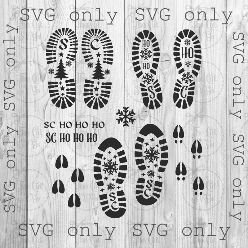 Boot Print Track Pattern Santas Boot Print Stencil - Etsy